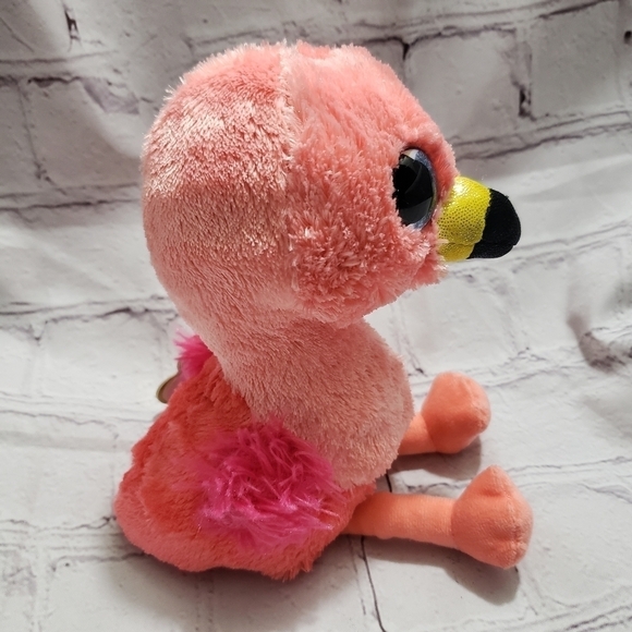 Ty Beanie Boos 6-inch GILDA Pink Flamingo Plush Stuffed Animal Toy Year 2017 - Picture 3 of 11